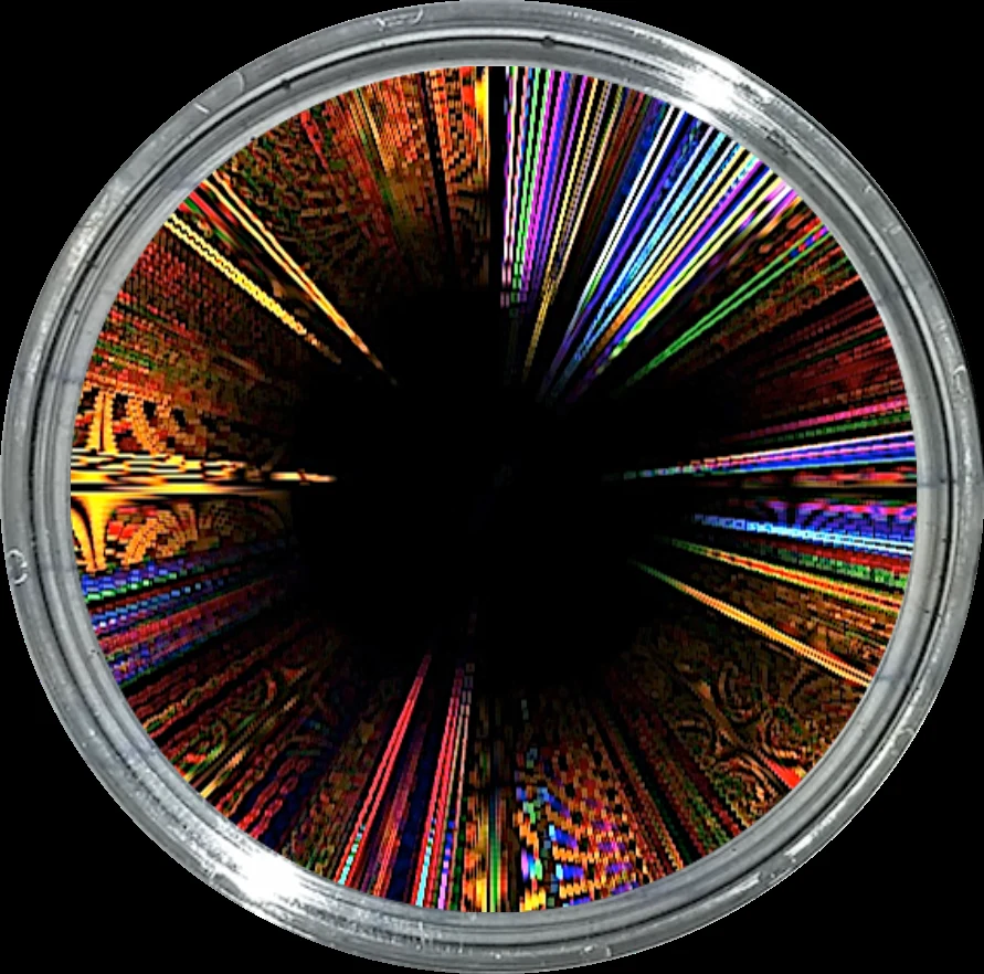 Spectre circulaire multicolore sur fond noir